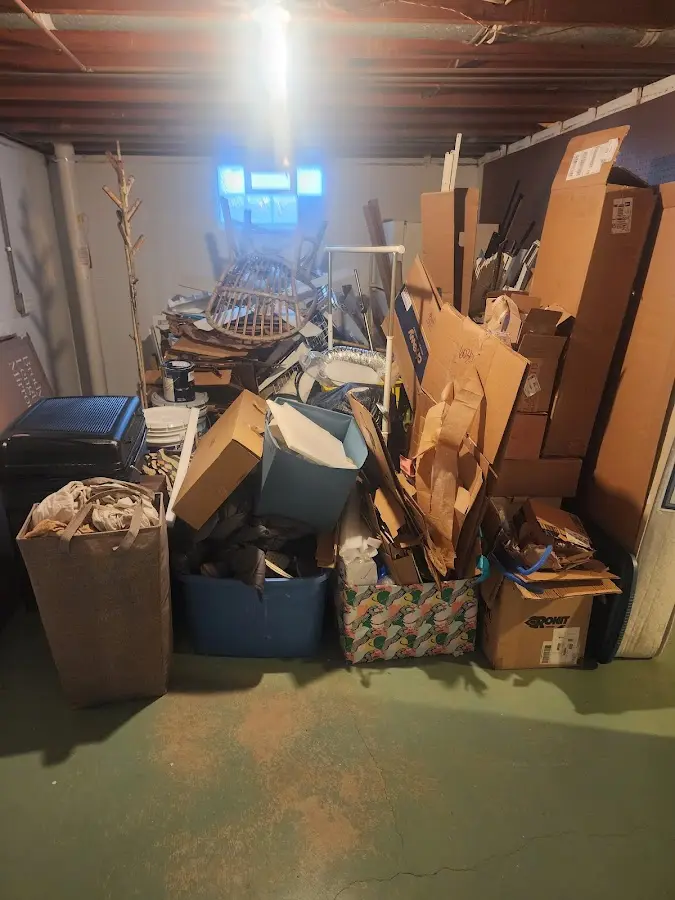 Roll-off dumpster container at job site for 8 Yard Dumpster Rental in Evergreen